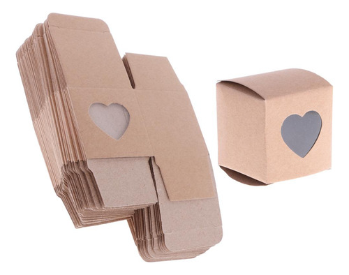 2 X 50pcs Cajas Rústica De Caramelos De Kraft Cajas De