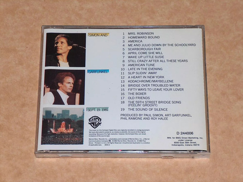 Simon & Garfunkel - Concert Central Park Cd 1990 P78