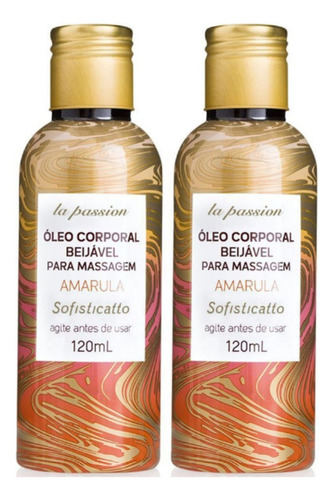 Óleo Para Massagens Eróticas Sofisticatto Amarula 120ml - Kit Com 2 Unidades