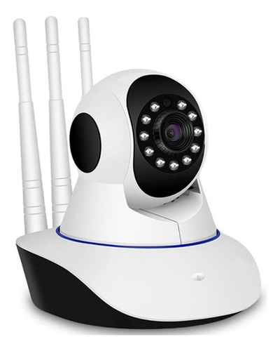 Camara De Seguridad Ip Wifi Hd 720p Tres Antenas Movimiento Color Blanco