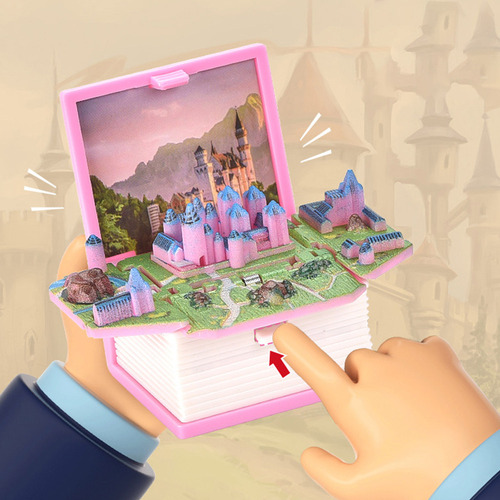 Xy Llavero Plegable Estéreo 3d Con Forma Libro De Castillo