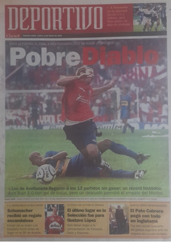 Clarin Deportivo 13/5/2002 Independiente 1 Boca 1