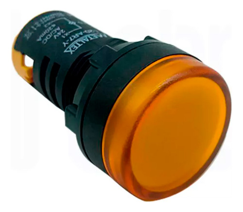 Sinaleiro Led Iluminado 22mm 24v Amarelo L20 Metaltex