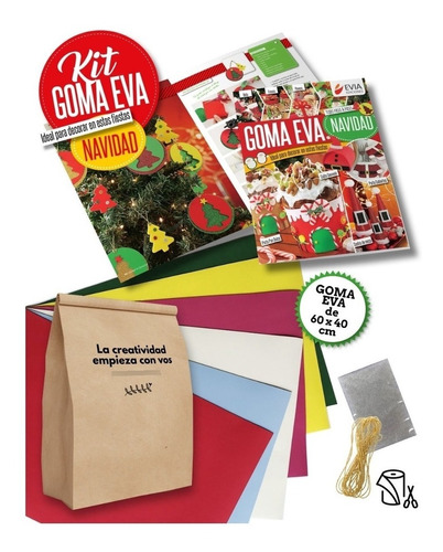 Kit Navidad Evia En Goma Eva 6 Planchas + Moldes Tamaño Real