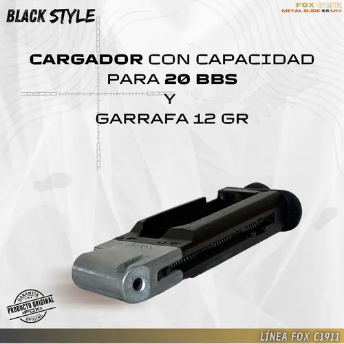 Pistola Fox Metal Slide Combat Colt 1911 Balines Funda 3c.