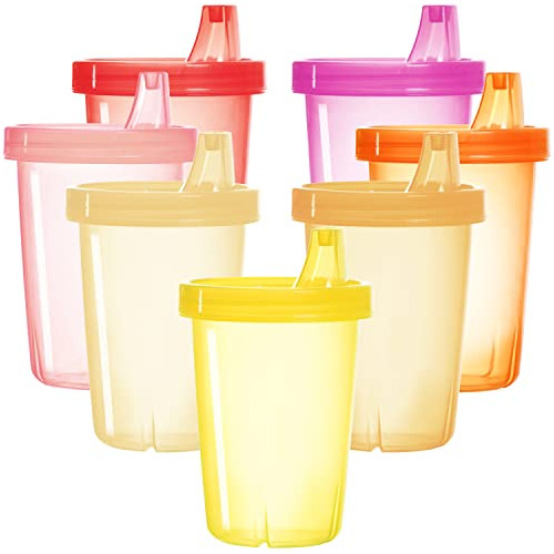 Set De 7 Vasos Antiderrame Para Niños En Color Rosa