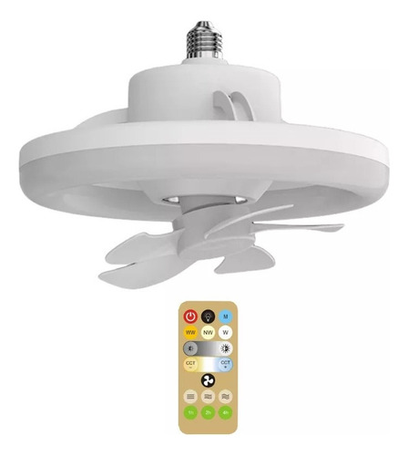 Lámpara De Techo Led Con Ventilador Ajustable E27 De 48w