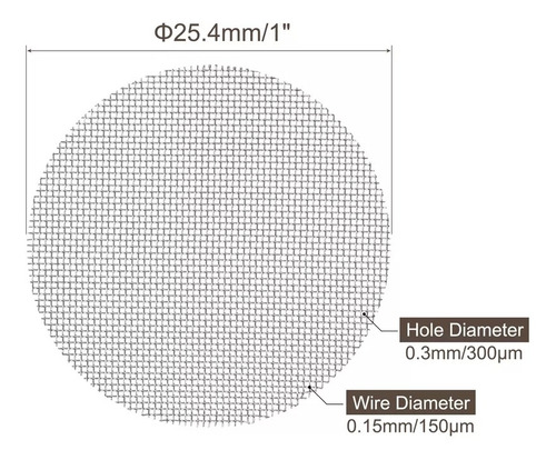 Imagen 2 de 2 de Rejilla Para Pipa Acero Inoxidable 16mm 500und
