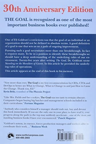 Book : The Goal A Process Of Ongoing Improvement - 30th...