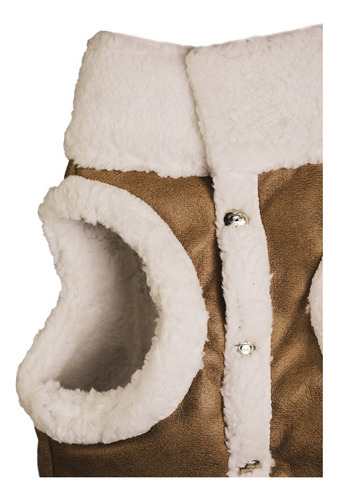 Roupa Pet Colete Roupinha Casaco Bege Para Cachorros Gatos Cor Bege 04