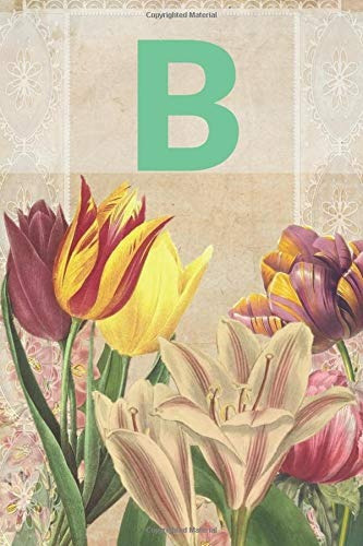 B Personalized Monogram Initial Notebook For Girls, Women, T