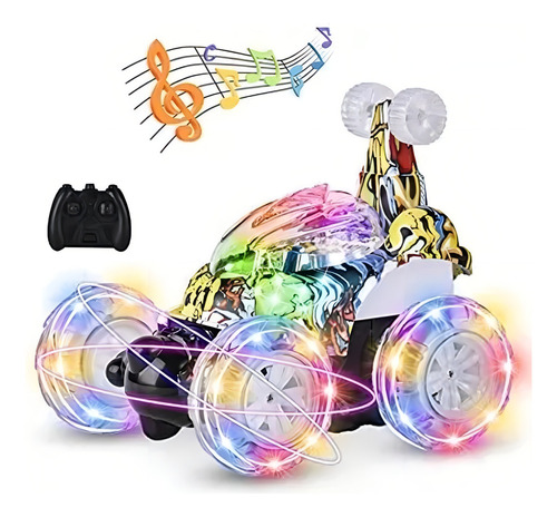 Auto Control Remoto Crazy Car Luces Sonido Niños Rgb Yt-365 Color Verde lima
