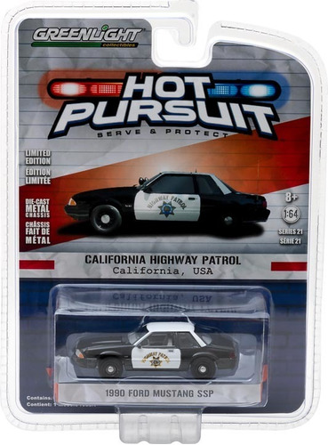 Greenlight - Hot Pursuit - 1990 Ford Mustang Ssp - 1/64