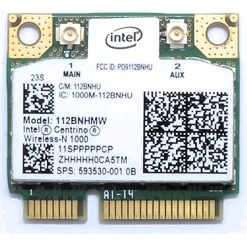 Tarjeta Wifi Mini Pci-e Intel 112bnhu 802.11b/g/n 300 Mbps