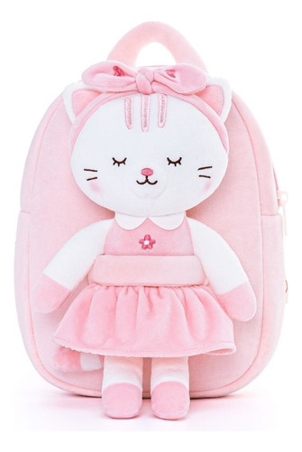 Mochila Com Pelúcia Gloveleya Lazada Bichos Gata Branca