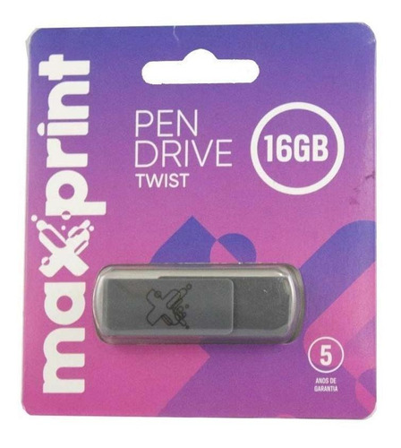 Pen Drive Maxprint Twist Cinza - 16gb