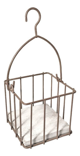 Fanal Colgante Metal Adorno Decorativo 8cm Porta Vela Jaula