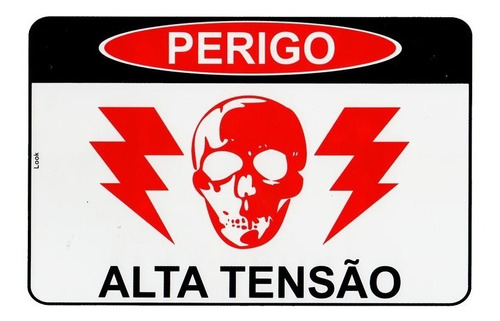 05 Placa Look 20x30  Alertar Perigo '' Alta Tensao'' - 16126