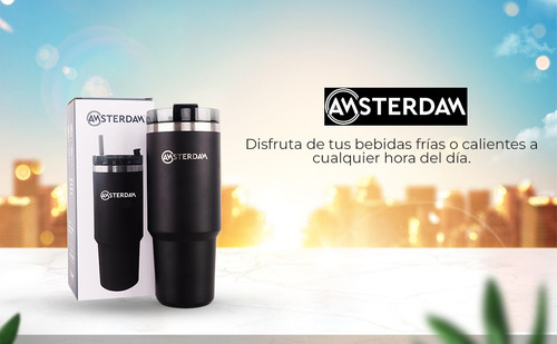Vaso De Viaje Térmico Asilado Al Vacio Acero Inox- Amsterdam