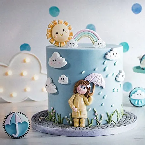 Dibujos Animados De Gulinaza: Sol, Nube, Lluvia, Arcoíris, E