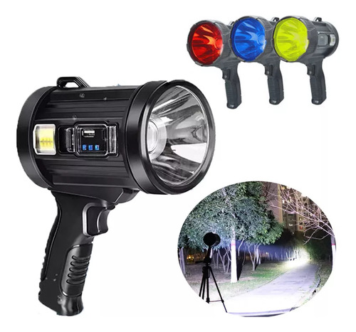 Reflector De Linterna Led De Largo Alcance 2000 Metros+usb