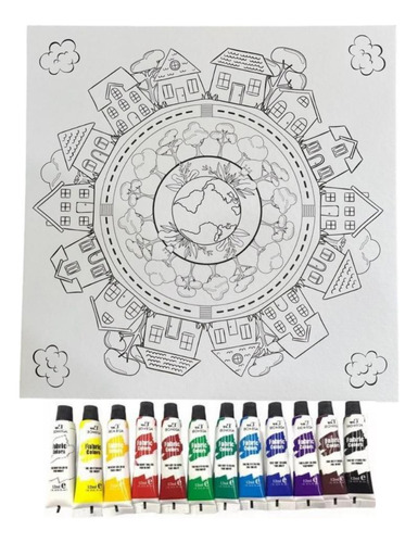 Kit Arte Mandala Diseños Infantil Para Colorear 12 Colores