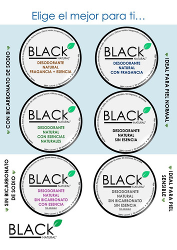 Black Natural | Pack 2 Desodorante Corporal Natural 60g C/u Fragancia Y Esencia CĂtricos