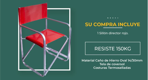 Imagen 4 de 10 de Sillon Director Posta Hierro 14/30 Reforzado Plegable 150 Kg
