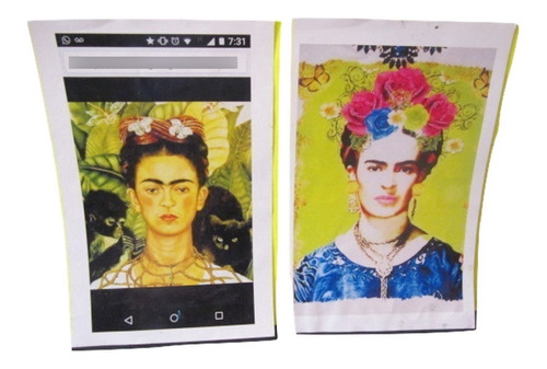 $ 2 Poster Carton Autorretrato Frida Kahlo Vintage Año 2000.