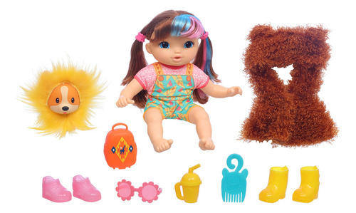 Muñeca Escuadra Little Harlyn Pelo Castaño Liso Accesorios S