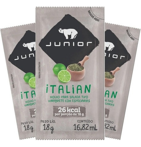Molho Sachê Para Salada Italian Junior - Caixa 180 Sachês