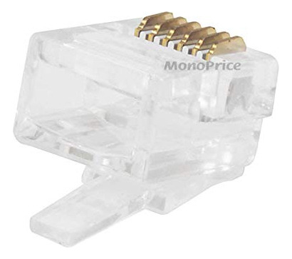 Pack De 50 Conectores Rj12 6p6c Para Cablen Red Monoprice