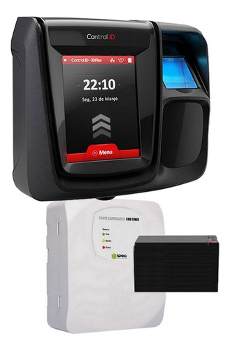 Kit Controle Acesso Biometrico Idflex Lite+nobreak+bateria