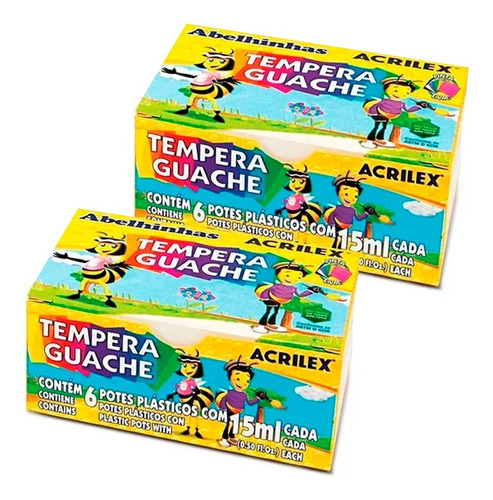 Tinta Tempera Guache 15 Ml 12 Cores Acrilex