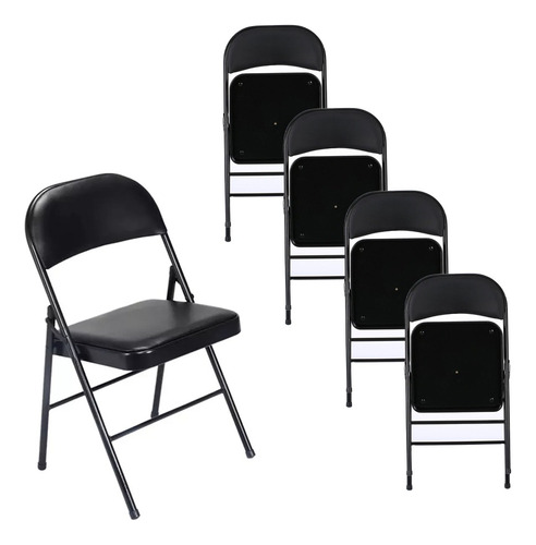 Silla Plegable Asiento Acolchado Oficina Eventos 4piezas