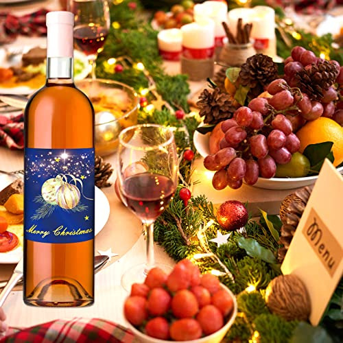 Etiquetas Adhesivas Para Botellas De Vino Navideñas En Lámin