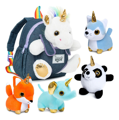 Naturally Kids Juego De Juguetes De Peluche De 4 W, Mochila