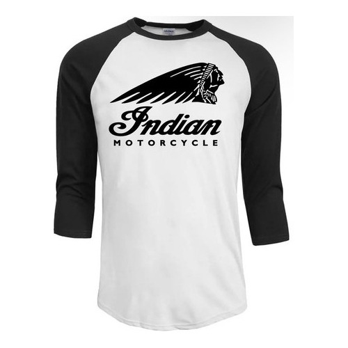 Polera Motos Indians Puro Algodón Raglan (1)