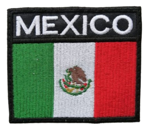 Parche Bordado Bandera Mexico 8.5 X 7.5 Cm Termoadhesiva