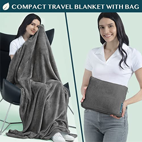 Travel Blanket Pillow, Soft Airplane Blanket 2in1 Combo...