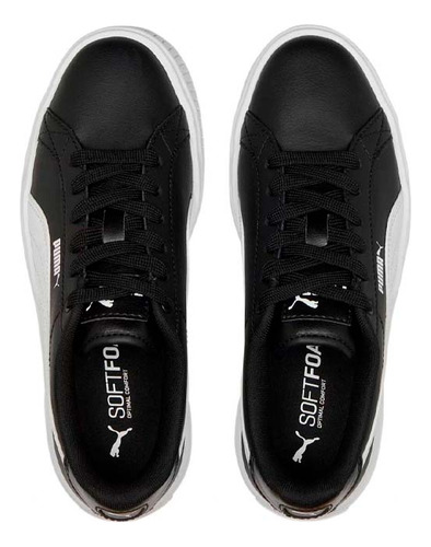 Tenis Casuales Puma Karmen L Jr 387374 02 Negros/blanco Para Mujer