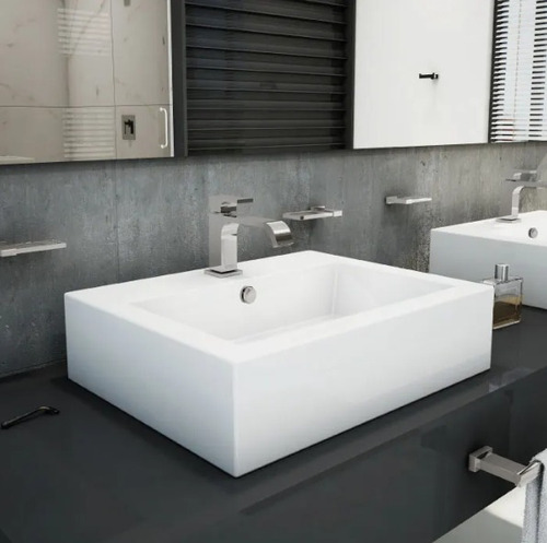 Lavabo Futura 1 C/reb Color Marfil Alto Brillo Marca Helvex