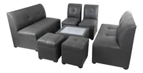 Comprar Mueble Sala Lounge Minimalista Moderna Sillones Puff Salas Color Gris oscuro
