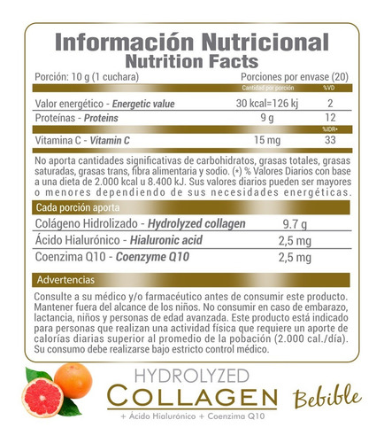 Colageno Hidrolizado Ac Hialuronico Q10 Vit C Age Biologique
