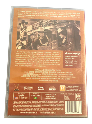 Dvd No Tempo Das Diligências Original Versátil Lacrado
