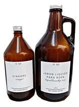 Comprar Set X2 Botellones Vidrio Ambar Lavadero Laundry Limpieza B