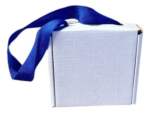 Caja Bolsa Para Bijouterie Blanco 11x10,5x3 X50u C/manija Manija Azul Francia