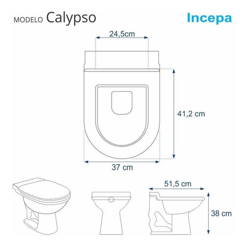 Imagem 3 de 6 de Tampa De Vaso Calypso Branco Para Bacia Incepa Laufen 6lpf