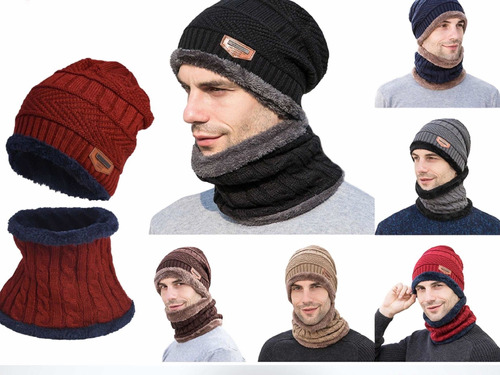 Conjuntos Gorro Y Cuello De Lana Invierno Para Frío