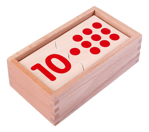 N Madera Montessori Material Matemático 1-10 Números Juego
